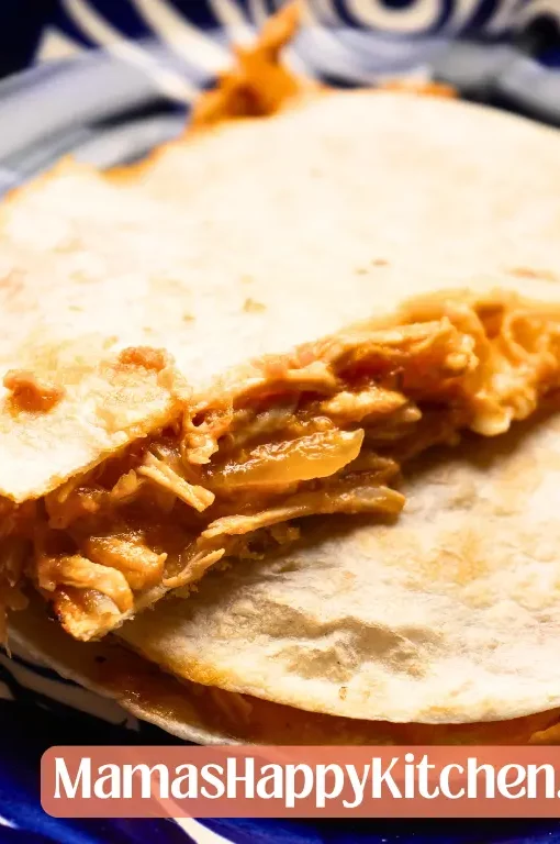 Crispy chicken tinga quesadillas