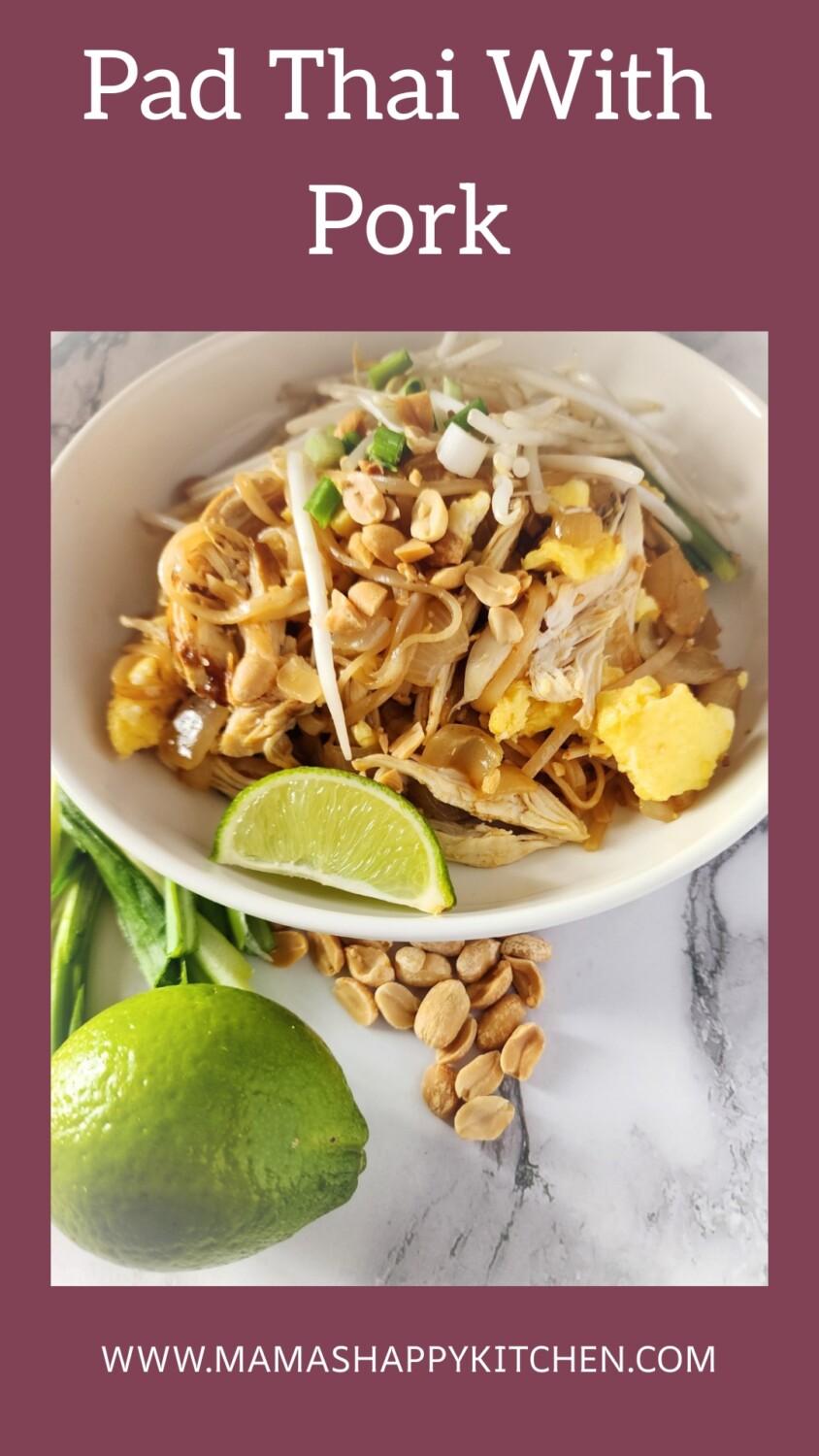 I've made the entire rounds of different Pad Thai recipes with different meats, and now it's time for Pad Thai with pork. I'm not the biggest fan of pork, but it cooks up much the same way as chicken and in this recipe, it's surrounded by all those delicious Thai flavors. With this recipe, I made use of some pre-cooked rotisserie pork that I bought on a grocery store special. The pre-cooked rotisserie pork from the grocery store adds a flavorful twist to this Pad Thai recipe.
