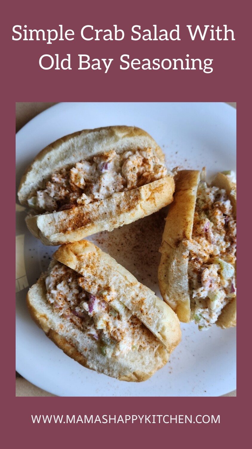 Today, I am remaking a lobster salad into a simple crab salad recipe with some of that Old Bay seasoning. Crabs weren't a thing in Massachusetts. It was lobster, lobster, and more lobster with an occasional side of lobster. But when I moved to Pennsylvania, it's all about the crabs and Old Bay seasoning. So this crab salad sandwich was made to remind me of home, but with crab instead of lobster. :) I made it with mayonnaise, lump crab meat, and a good healthy dose of Old Bay.