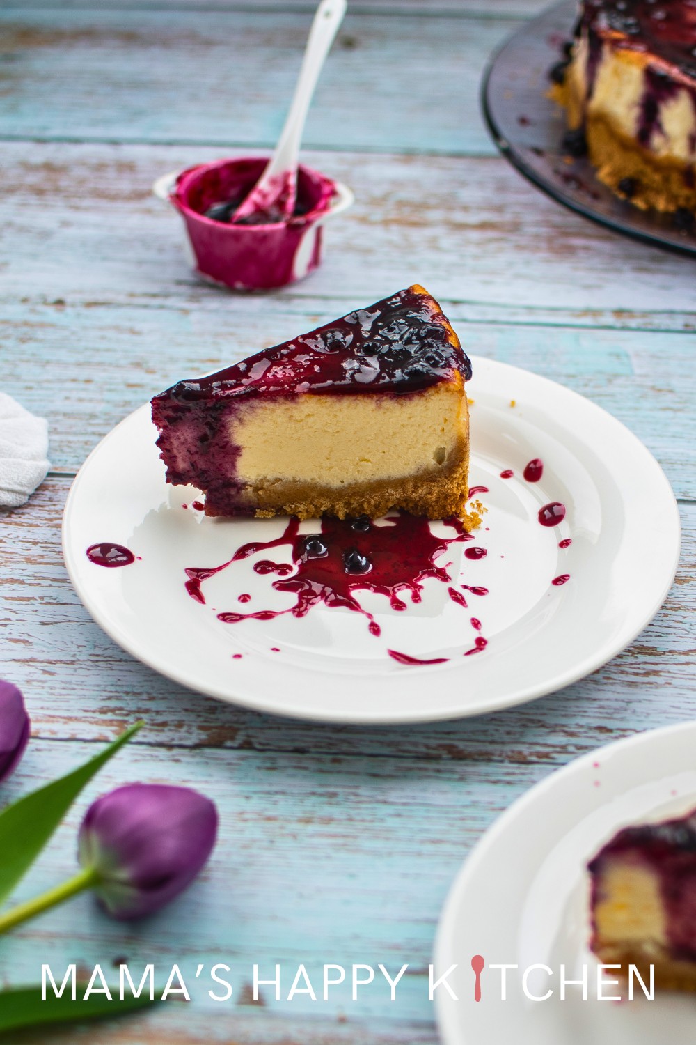 Are you a cheesecake lover? Then don't miss this divine Cheesecake with Blueberry Compote Sauce Topping recipe! It's not just a dessert! Includes tons of berry substitutes. #DessertTime #BakingFromScratch #CheesecakeRecipe #FoodieGram #BakersOfInstagram #SweetTooth #HomeBaking #DeliciousDesserts #CheesecakeHeaven #Foodstagram #BakeItYourself #TastyTreats #BlueberryLove #CreamyCheesecake #DessertGoals #InstaDessert #BakingIsFun #DessertLover #DessertOfTheDay #BakingLove