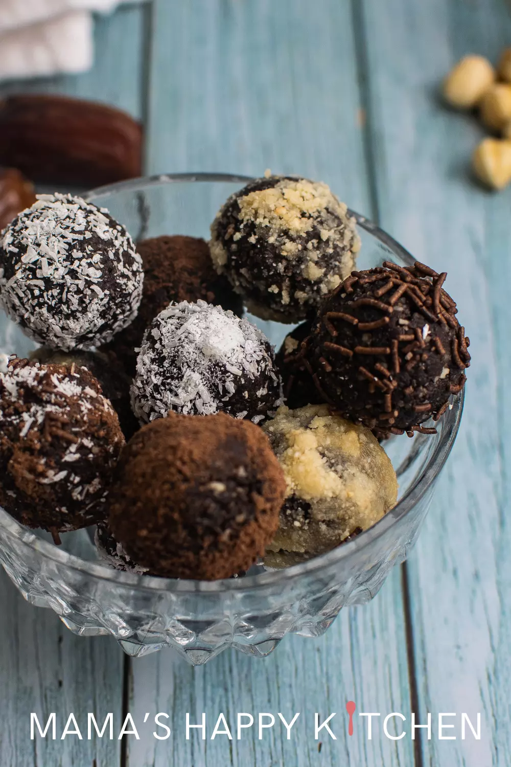 The other day, I had a sweet tooth craving. I also had a bunch of baking ingredients but no real plan or recipe in mind. Enter this no-bake chocolate truffle recipe, a creation from my desperation search of something sweet. They are an easy snack to make that combines the richness of chocolate with the natural sweetness of dates. Perfect for those seeking a decadent treat without the hassle of baking, these truffles are easy to prepare and offer a customizable experience with various coatings.