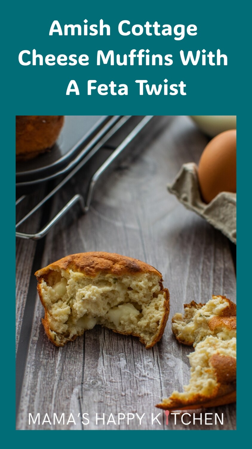 Living in Amish country, The Husband and I get to go to the local farmers' market, where we can buy all sorts of Amish treats. This Amish cottage cheese muffins recipe is a knock off of the delicious (and simple) muffins of the same name. It is a simple and easy recipe, requiring just a quick mix of ingredients and pop into the oven. I used feta to give it a little different flavor, but you substitute milk and little bit of brown sugar for a more authentic flavor.