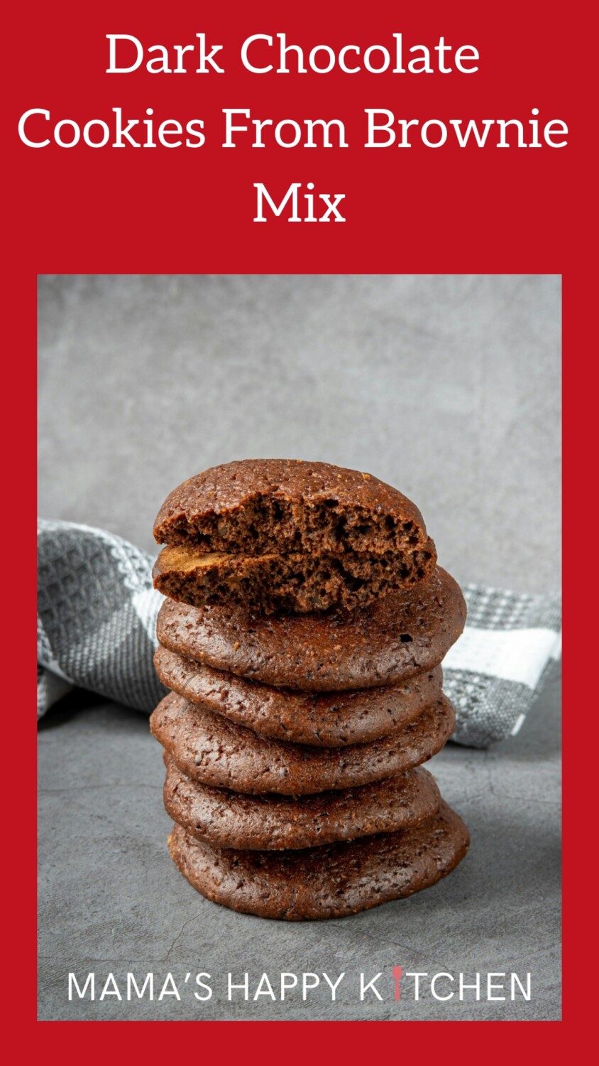 This easy recipe for dark chocolate cookies from brownie mix are so delicious. Chewy like a cookie and fudgy like a brownie. This hybrid is easy to make and is absolutely delicious. If you love both cookies and brownies (like me), then I think you will love this recipe. I love brownies for their rich flavor, chewy edges, and fudgy centers. I also love chewy cookies with chocolate chips. Add some dark chocolate and voilà, you got yourself a delicious brownie cookie! Serve with some ice cream. :)