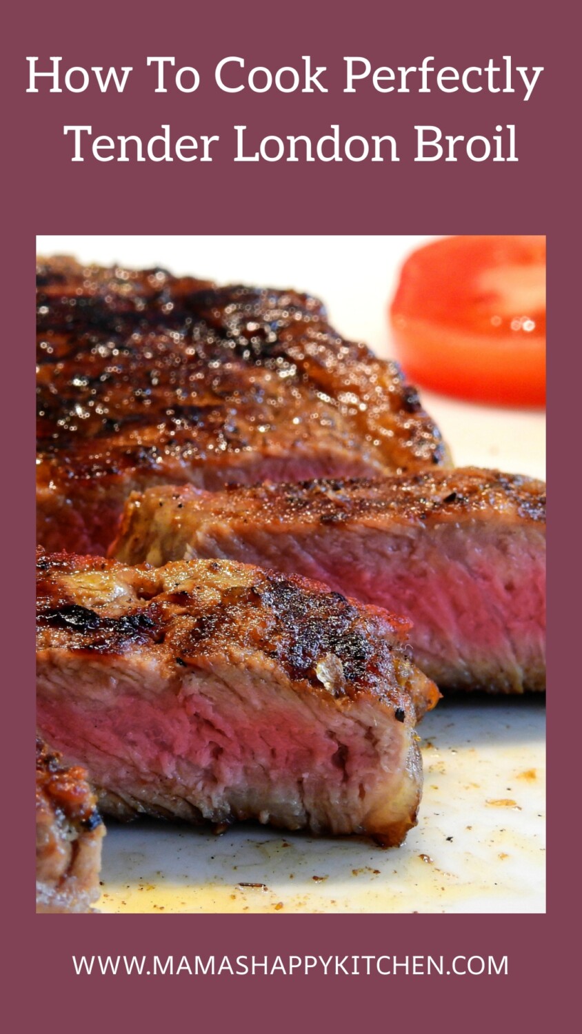 Our local grocery store has a sale this week for Buy One, Get One free London broils. This is a fantastic deal to get at least two meals for your family. So today, I am going to write how to cook perfectly tender London broil. I've fairly sure that the meat that the store sells is actually flank steak just packaged as the name "London Broil." But London broil (or flank steak) is so often left tough due to (my own) culinary mishandling. Let's just say I've made that mistake many-a-times.